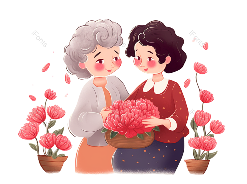 节日图片,母亲节元素,妈妈PNG,老人免抠素材